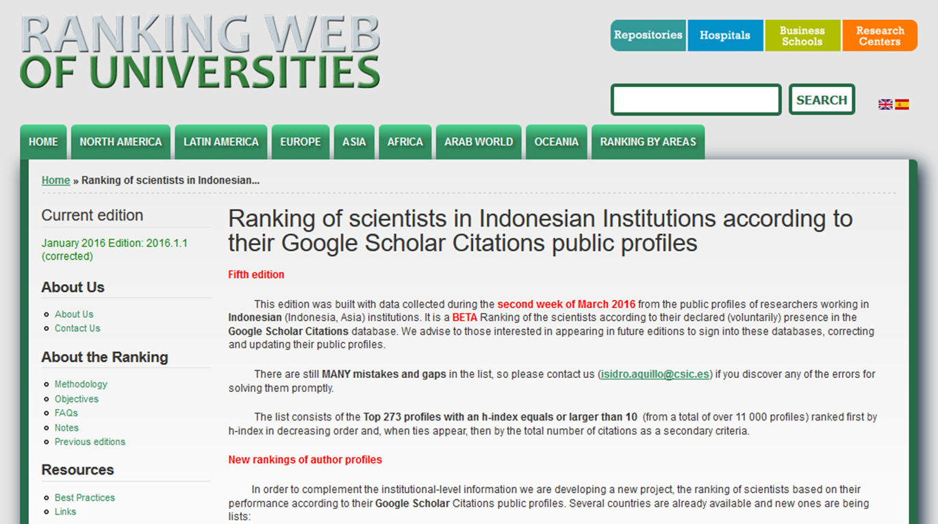 Ranking web of Universities. Ranking web. Ranking web of Universities logo.